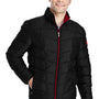 Spyder Mens Pelmo Puffer Full Zip Jacket - Black/Red