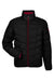 Spyder 187333 Mens Pelmo Puffer Full Zip Jacket Black/Red Flat Front