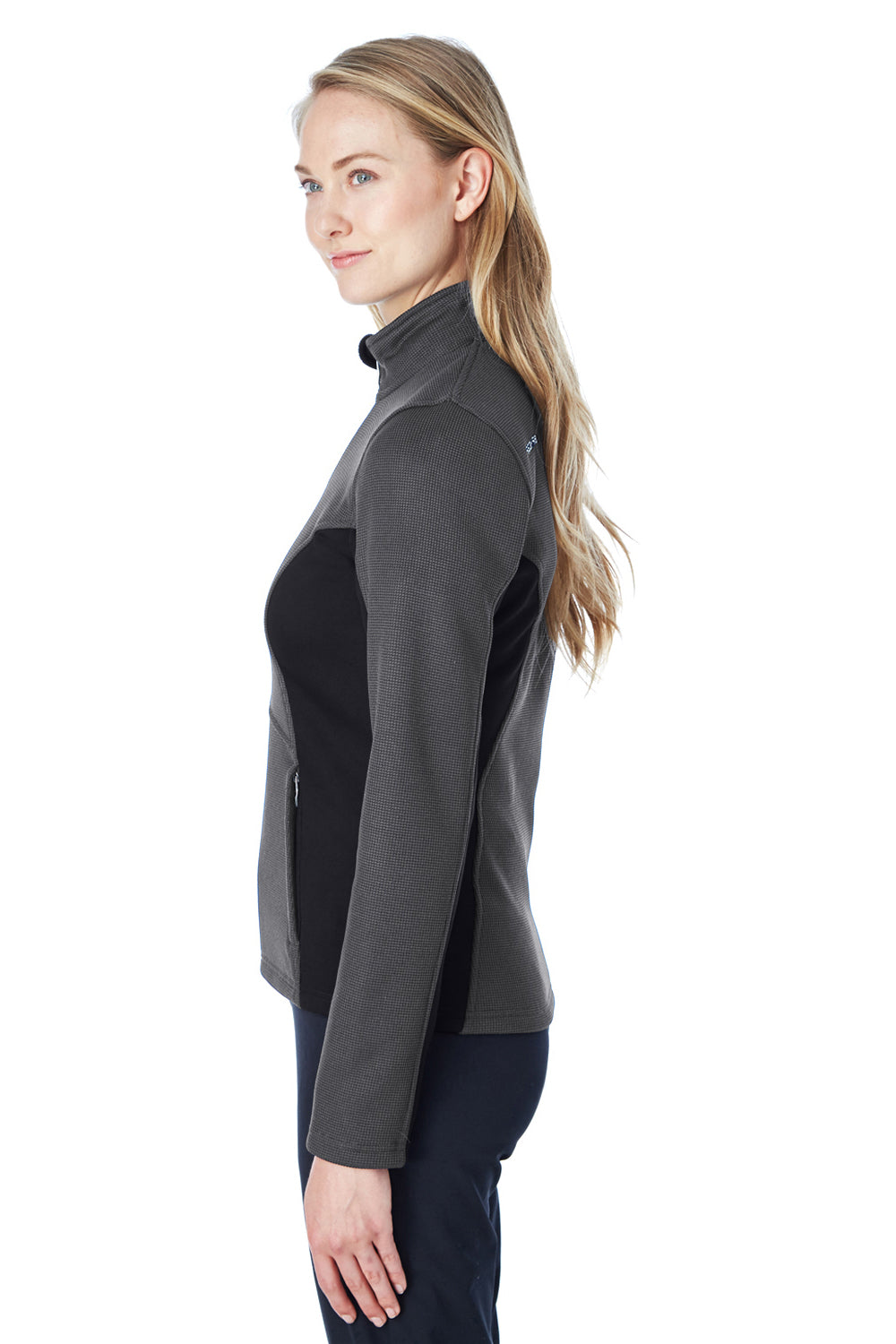 Spyder 187335 Womens Constant Full Zip Sweater Fleece Jacket Polar Grey/Black Model Side