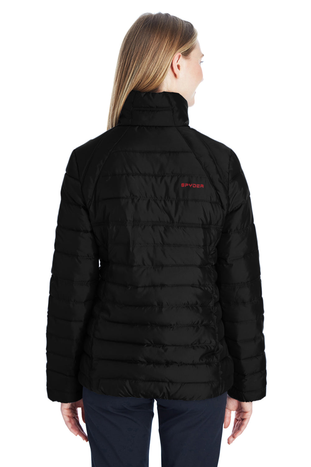 Spyder 187336 Womens Supreme Puffer Full Zip Jacket Black Model Back