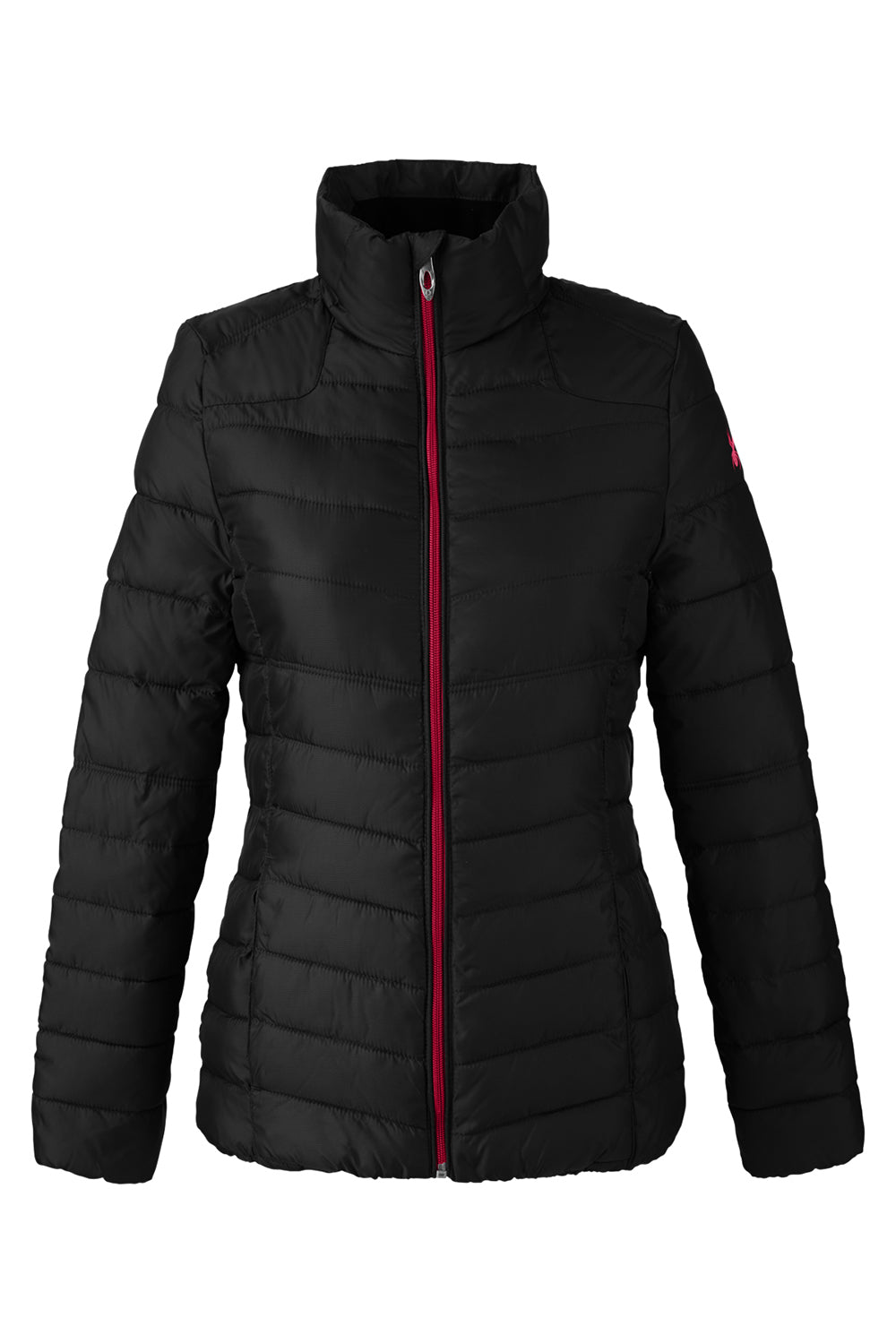 Spyder 187336 Womens Supreme Puffer Full Zip Jacket Black Flat Front
