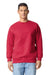 Gildan 19000 Mens Hammer Maxweight Crewneck Sweatshirt Cherry Red Model Front