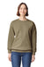 Gildan 19000 Mens Hammer Maxweight Crewneck Sweatshirt Olive Green Model Front