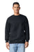 Gildan 19000 Mens Hammer Maxweight Crewneck Sweatshirt Pitch Black Model Front