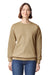 Gildan 19000 Mens Hammer Maxweight Crewneck Sweatshirt Tan Model Front