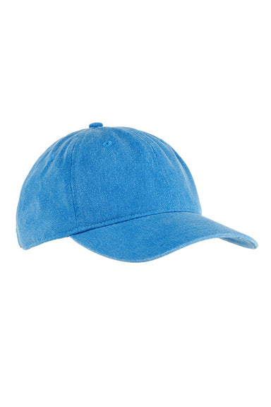 Authentic Pigment 1910 Mens Pigment Dyed Adjustable Hat Royal Caribe Blue Model Flat Front