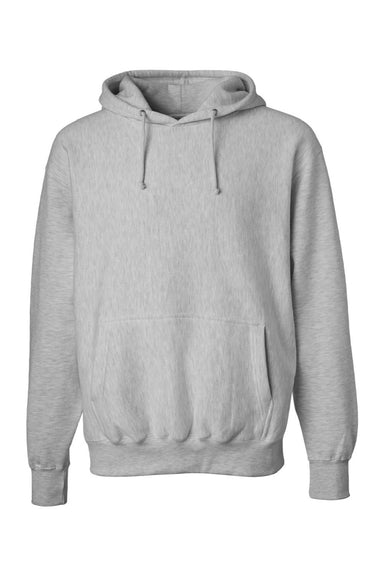 Weatherproof 7700 Mens Cross Weave Hooded Sweatshirt Hoodie w/ Pouch Pocket Heather Grey Flat Front