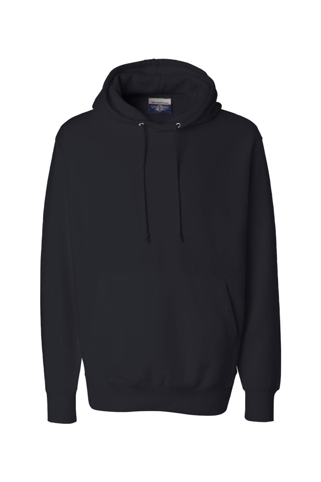 Weatherproof 7700 Mens Cross Weave Hooded Sweatshirt Hoodie w/ Pouch Pocket Navy Blue Flat Front