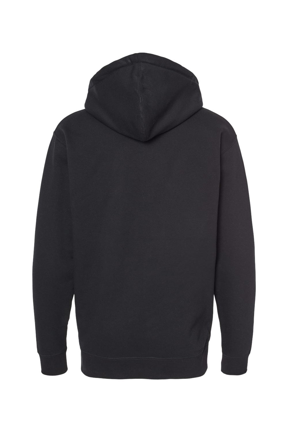 Independent Trading Company IND4000Z Mens Full Zip Hooded Sweatshirt Hoodie w/ Pockets Black Flat Back