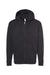 Independent Trading Company IND4000Z Mens Full Zip Hooded Sweatshirt Hoodie w/ Pockets Black Flat Front