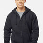 Independent Trading Company Mens Full Zip Hooded Sweatshirt Hoodie w/ Pockets - Black