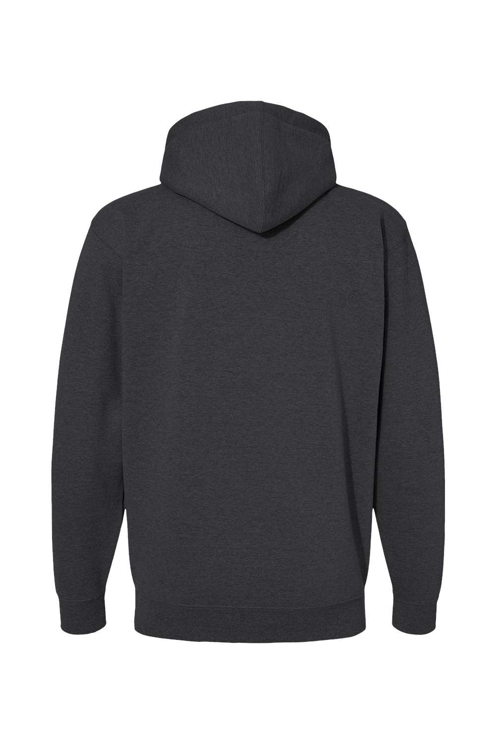 Independent Trading Company IND4000Z Mens Full Zip Hooded Sweatshirt Hoodie w/ Pockets Heather Charcoal Grey Flat Back