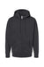 Independent Trading Company IND4000Z Mens Full Zip Hooded Sweatshirt Hoodie w/ Pockets Heather Charcoal Grey Flat Front