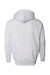 Independent Trading Company IND4000Z Mens Full Zip Hooded Sweatshirt Hoodie w/ Pockets Heather Grey Flat Back