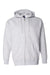 Independent Trading Company IND4000Z Mens Full Zip Hooded Sweatshirt Hoodie w/ Pockets Heather Grey Flat Front