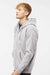 Independent Trading Company IND4000Z Mens Full Zip Hooded Sweatshirt Hoodie w/ Pockets Heather Grey Model Side