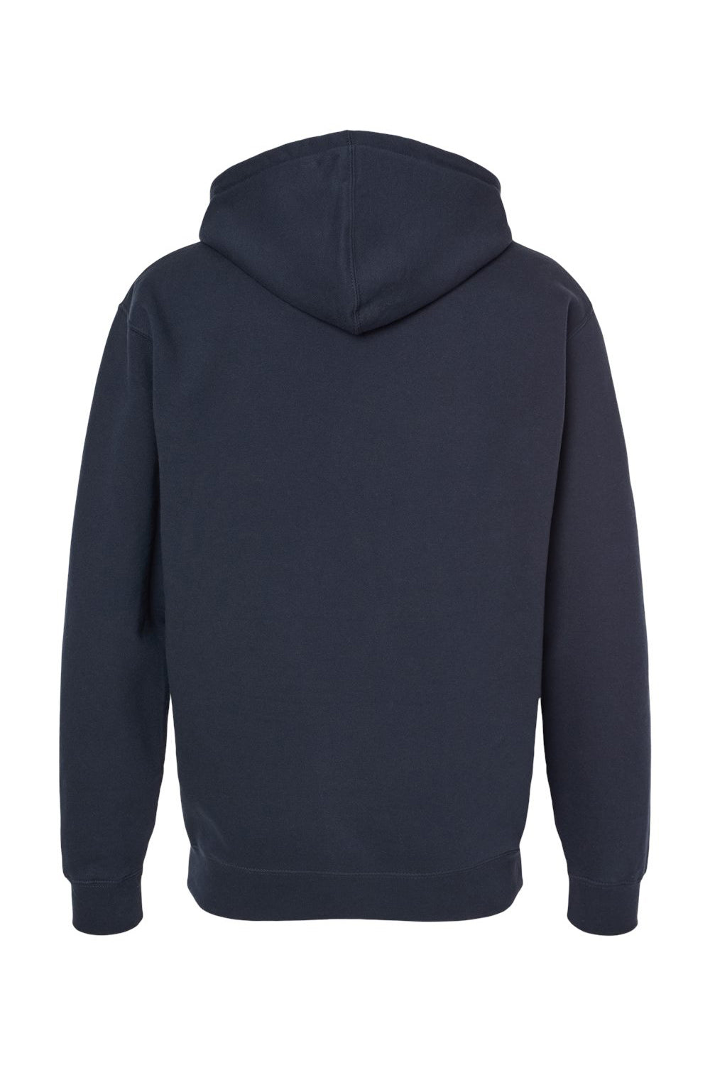 Independent Trading Company IND4000Z Mens Full Zip Hooded Sweatshirt Hoodie w/ Pockets Navy Blue Flat Back