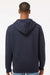 Independent Trading Company IND4000Z Mens Full Zip Hooded Sweatshirt Hoodie w/ Pockets Navy Blue Model Back