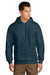 Gildan 19500 Mens Hammer Maxweight Hooded Sweatshirt Hoodie w/ Pouch Pocket Dusk Blue Model Front