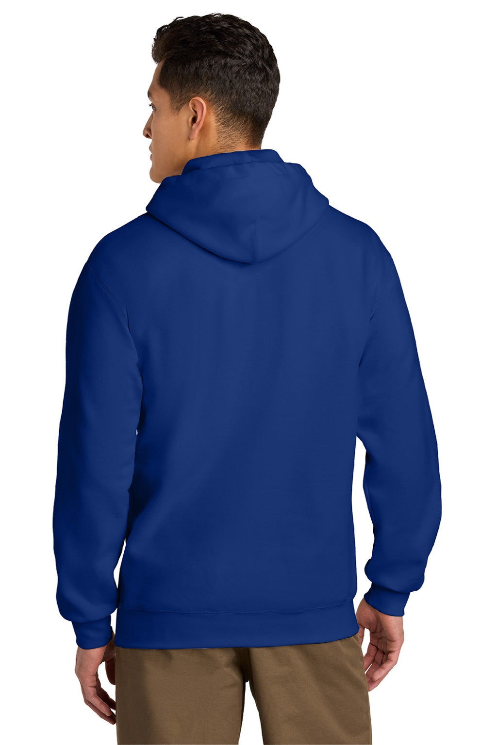Gildan 19500 Mens Hammer Maxweight Hooded Sweatshirt Hoodie w/ Pouch Pocket Deep Royal Blue Model Back