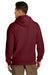 Gildan 19500 Mens Hammer Maxweight Hooded Sweatshirt Hoodie w/ Pouch Pocket Garnet Red Model Back
