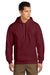 Gildan 19500 Mens Hammer Maxweight Hooded Sweatshirt Hoodie w/ Pouch Pocket Garnet Red Model Front