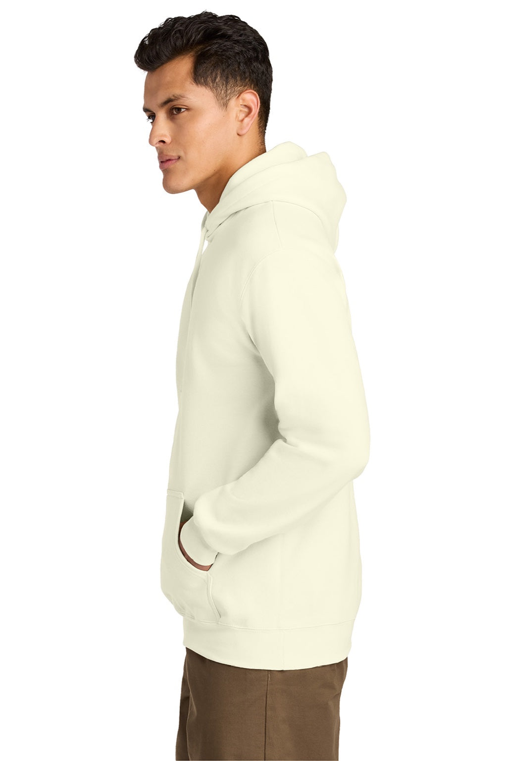 Gildan 19500 Mens Hammer Maxweight Hooded Sweatshirt Hoodie w/ Pouch Pocket Off White Model Side