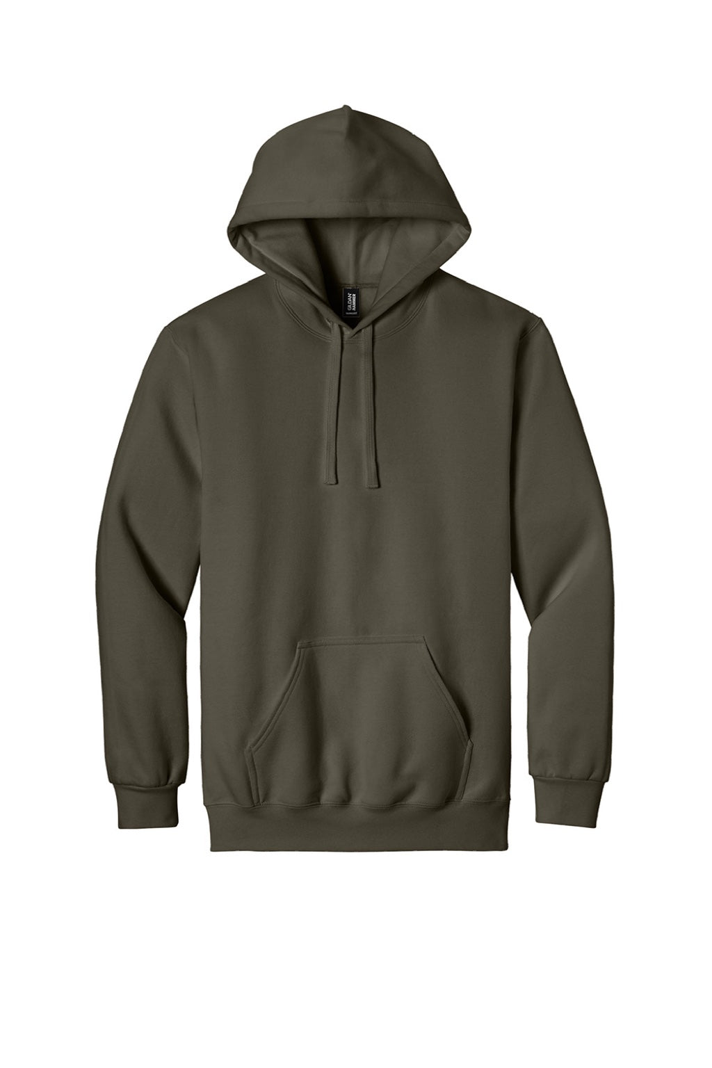 Gildan 19500 Mens Hammer Maxweight Hooded Sweatshirt Hoodie w/ Pouch Pocket Olive Green Flat Front