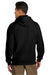 Gildan 19500 Mens Hammer Maxweight Hooded Sweatshirt Hoodie w/ Pouch Pocket Pitch Black Model Back