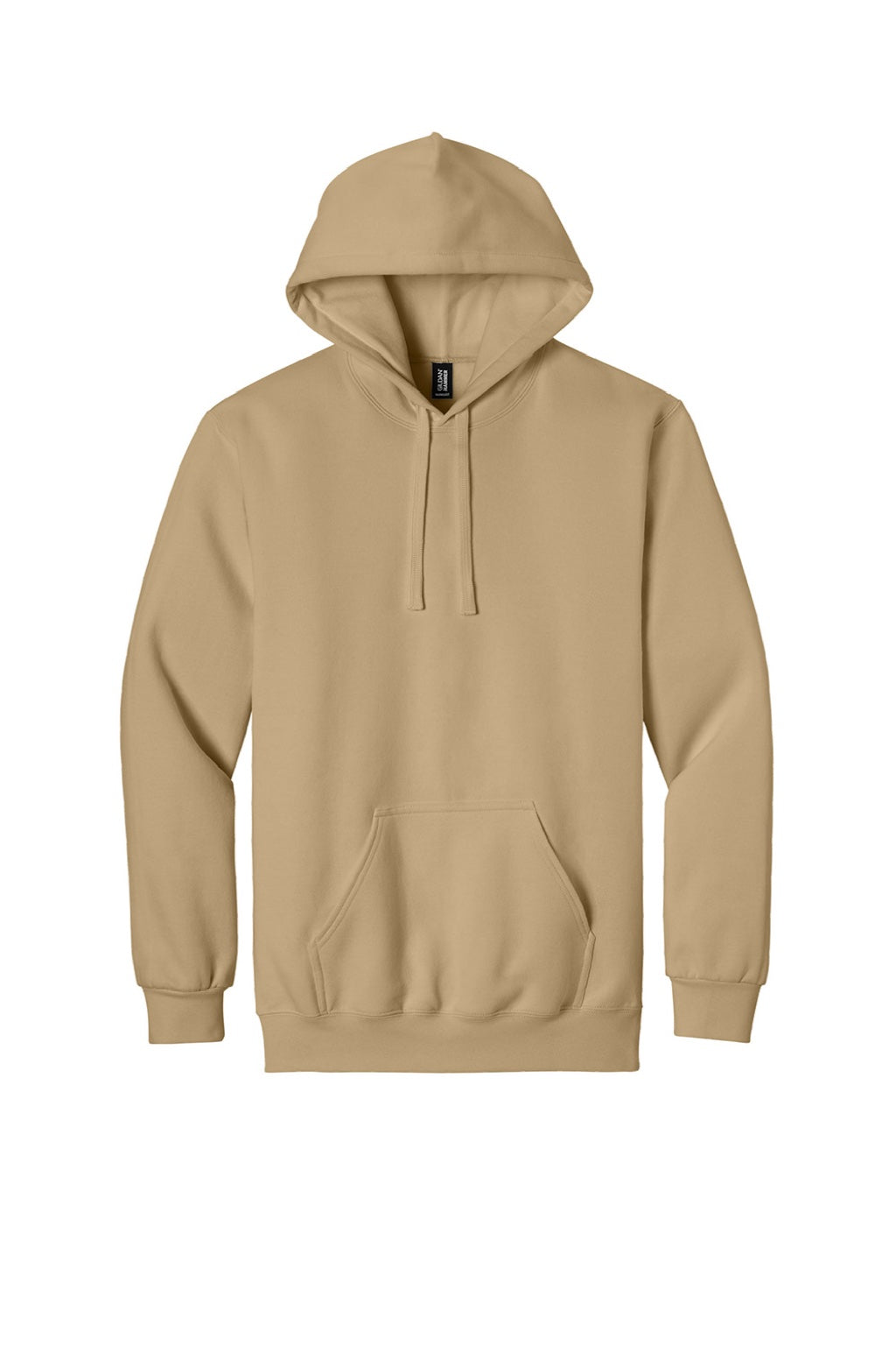 Gildan 19500 Mens Hammer Maxweight Hooded Sweatshirt Hoodie w/ Pouch Pocket Tan Flat Front