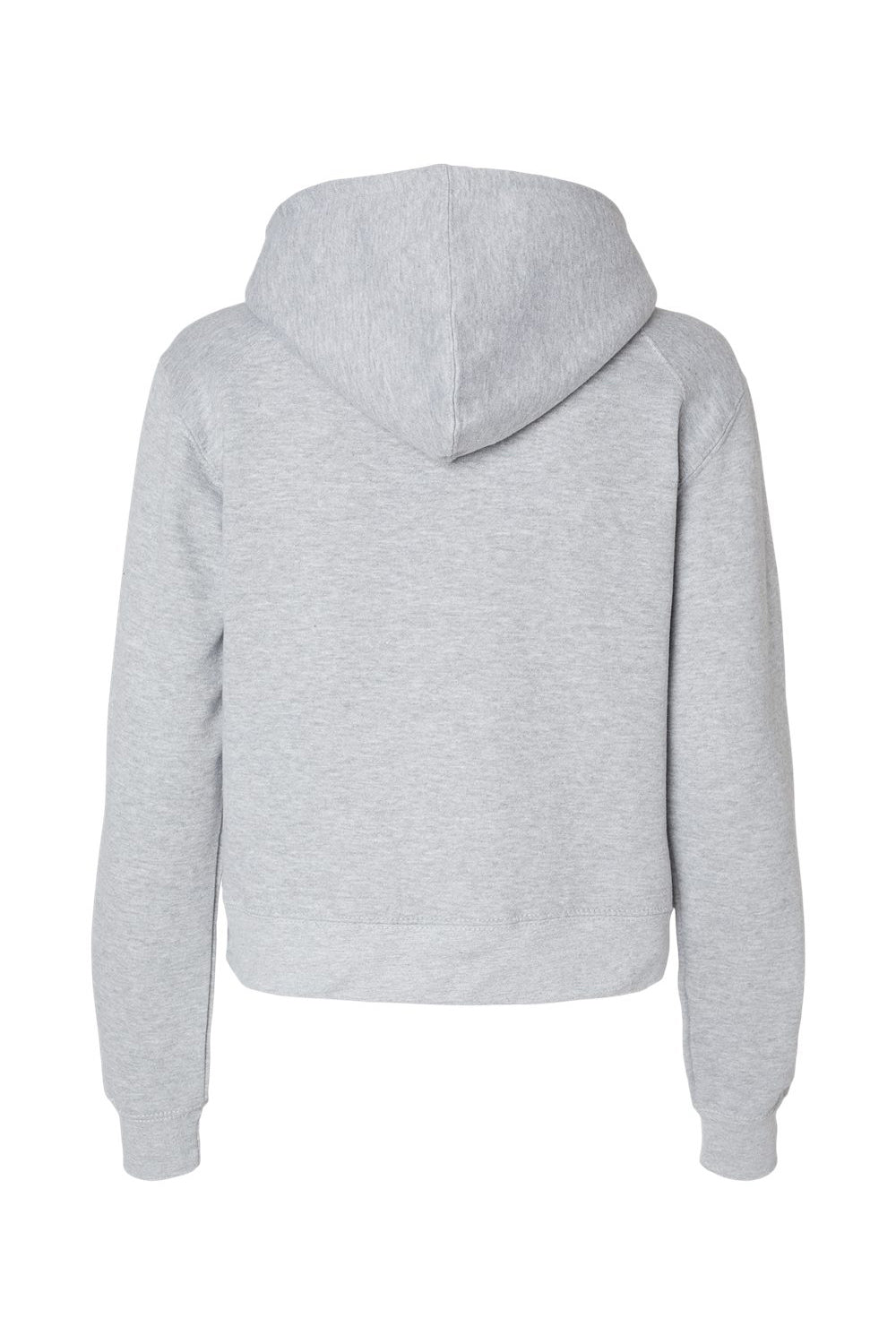Badger 1261 Womens Crop Hooded Sweatshirt Hoodie Oxford Grey Flat Back