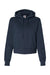 Badger 1261 Womens Crop Hooded Sweatshirt Hoodie Navy Blue Flat Front