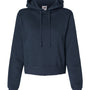 Badger Womens Crop Hooded Sweatshirt Hoodie - Navy Blue - NEW