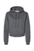 Badger 1261 Womens Crop Hooded Sweatshirt Hoodie Charcoal Grey Flat Front