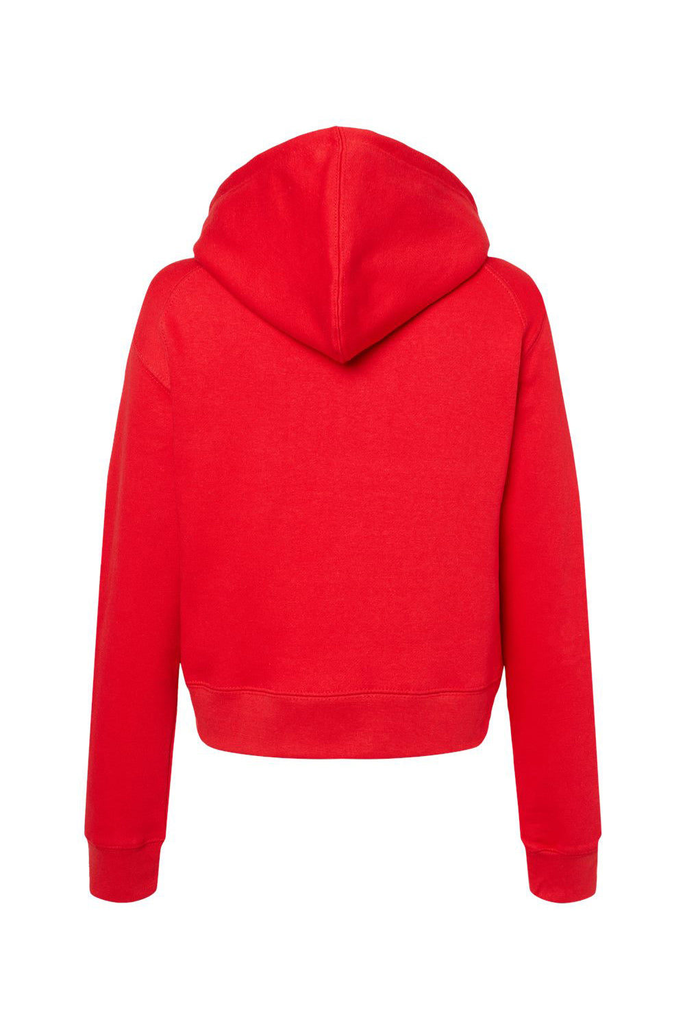 Badger 1261 Womens Crop Hooded Sweatshirt Hoodie Red Flat Back