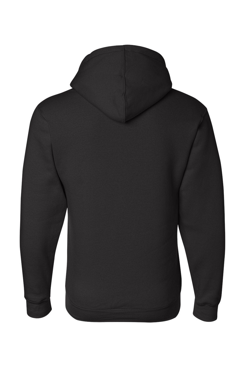 Bayside BA900 Mens USA Made Full Zip Hooded Sweatshirt Hoodie Black Flat Back