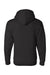 Bayside BA900 Mens USA Made Full Zip Hooded Sweatshirt Hoodie w/ Pockets Black Flat Back