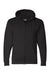 Bayside BA900 Mens USA Made Full Zip Hooded Sweatshirt Hoodie Black Flat Front