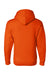 Bayside BA900 Mens USA Made Full Zip Hooded Sweatshirt Hoodie Bright Orange Flat Back