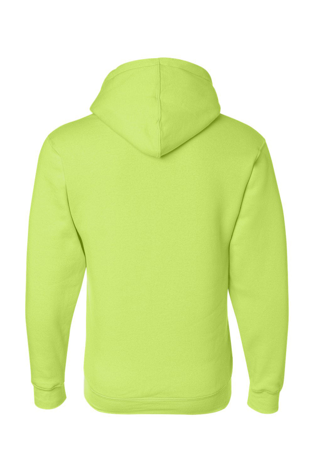 Bayside BA900 Mens USA Made Full Zip Hooded Sweatshirt Hoodie Lime Green Flat Back
