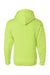 Bayside BA900 Mens USA Made Full Zip Hooded Sweatshirt Hoodie Lime Green Flat Back