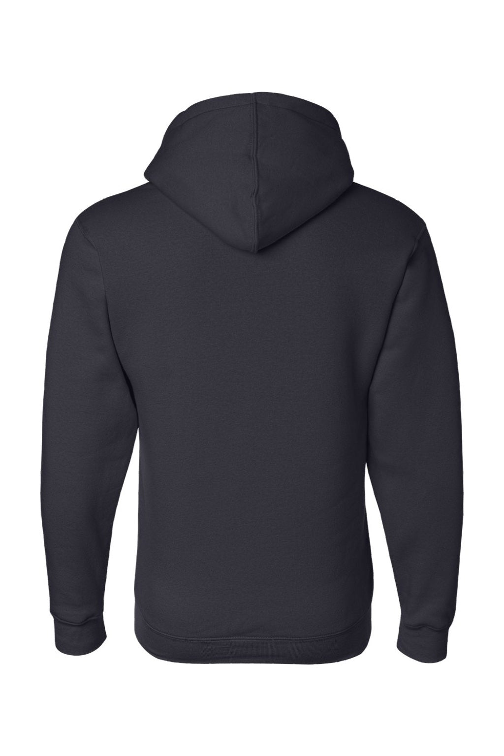 Bayside BA900 Mens USA Made Full Zip Hooded Sweatshirt Hoodie w/ Pockets Navy Blue Flat Back