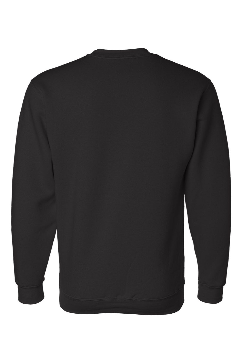Bayside 1102 Mens USA Made Crewneck Sweatshirt Black Flat Back