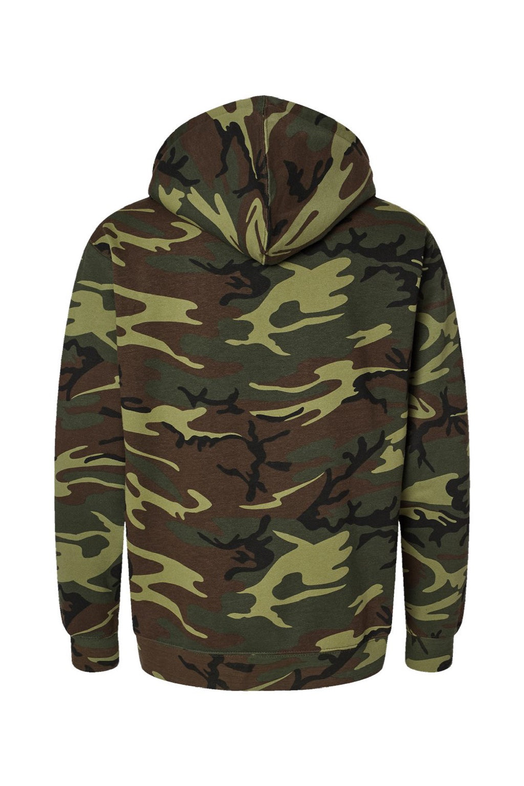 Code Five 3969 Mens Camo Pullover Hooded Fleece Sweatshirt Hoodie w/ Pouch Pocket Green Woodland Camo Flat Back