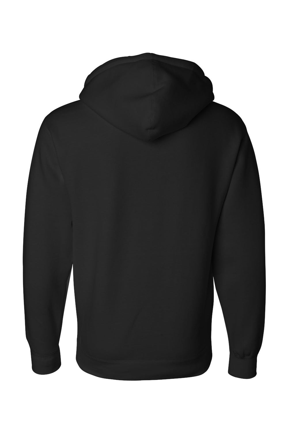 Independent Trading Company IND4000 Mens Hooded Sweatshirt Hoodie w/ Pouch Pocket Black Flat Back
