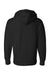 Independent Trading Company IND4000 Mens Hooded Sweatshirt Hoodie w/ Pouch Pocket Black Flat Back