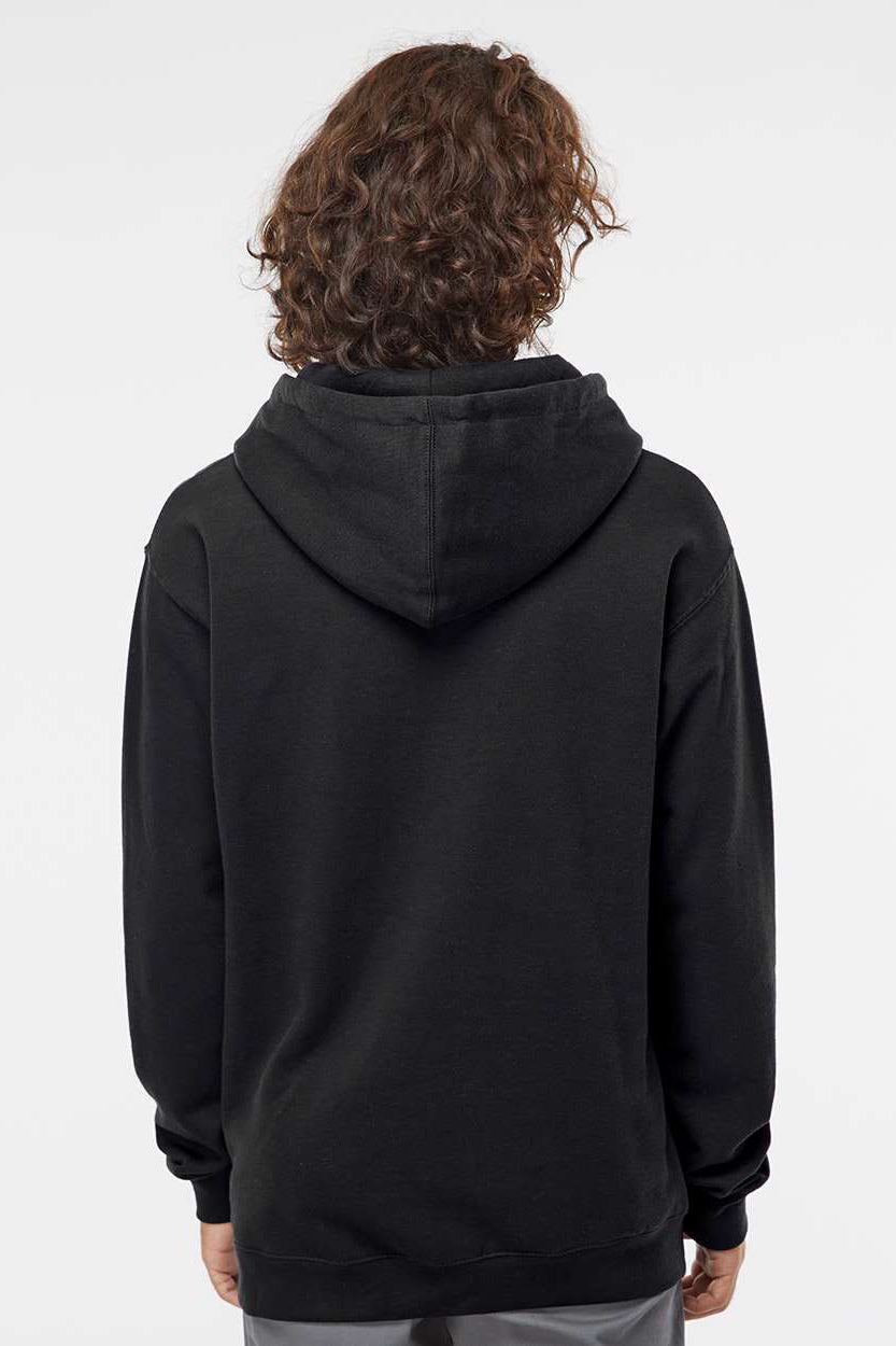 Independent Trading Company IND4000 Mens Hooded Sweatshirt Hoodie w/ Pouch Pocket Black Model Back
