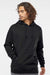 Independent Trading Company IND4000 Mens Hooded Sweatshirt Hoodie w/ Pouch Pocket Black Model Front