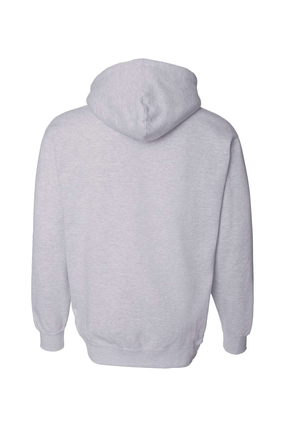 Independent Trading Company IND4000 Mens Hooded Sweatshirt Hoodie w/ Pouch Pocket Heather Grey Flat Back