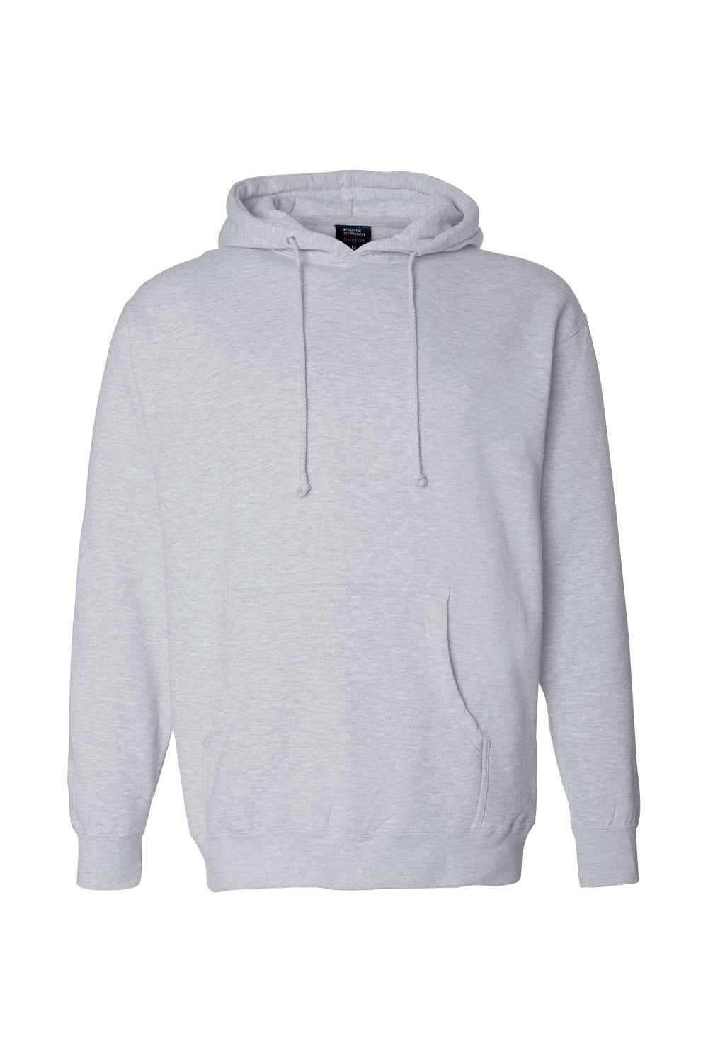 Independent Trading Company IND4000 Mens Hooded Sweatshirt Hoodie w/ Pouch Pocket Heather Grey Flat Front